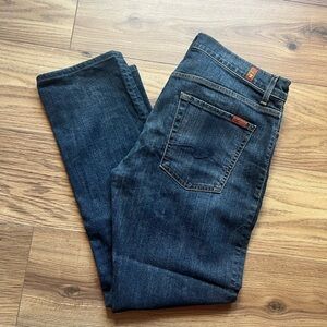 7 For All Mankind Men's Dark Blue Slim Jeans